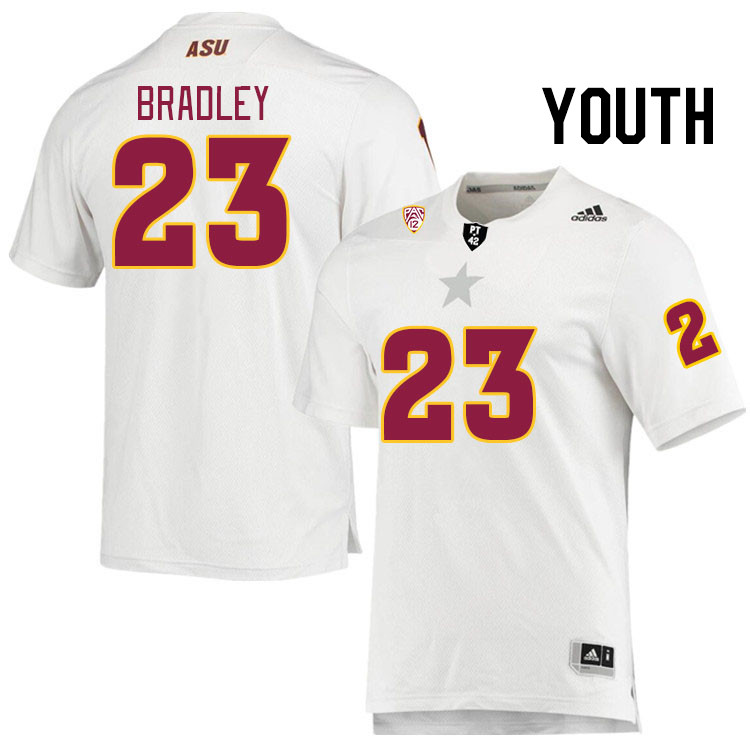 Youth #23 Keontez Bradley Arizona State Sun Devils College Football Jerseys Stitched Sale-White